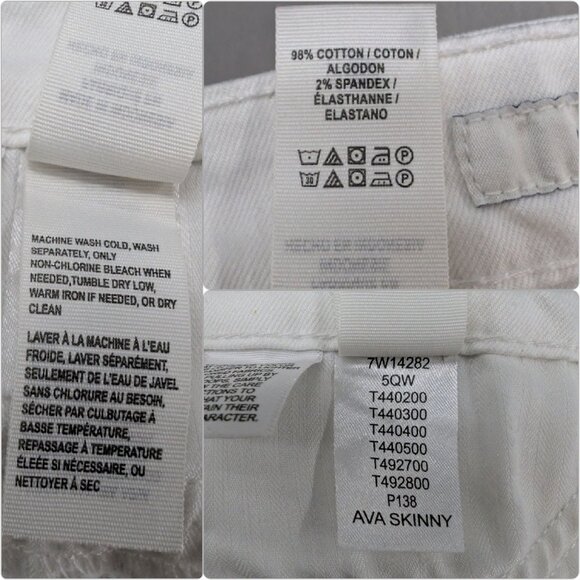 Lucky Brand Ava Skinny Jeans Womens White Stretch Denim Size 12 - Picture 7 of 13
